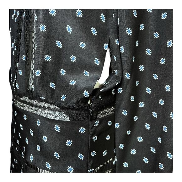 NEW Veronica Beard Jasmine Lace Inset Short Dress Black Long Sleeve Women 4 - Picture 7 of 11